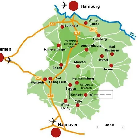 Ferienhaus Luneburger Heide 別荘 Eschede